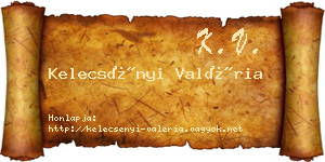 Kelecsényi Valéria névjegykártya